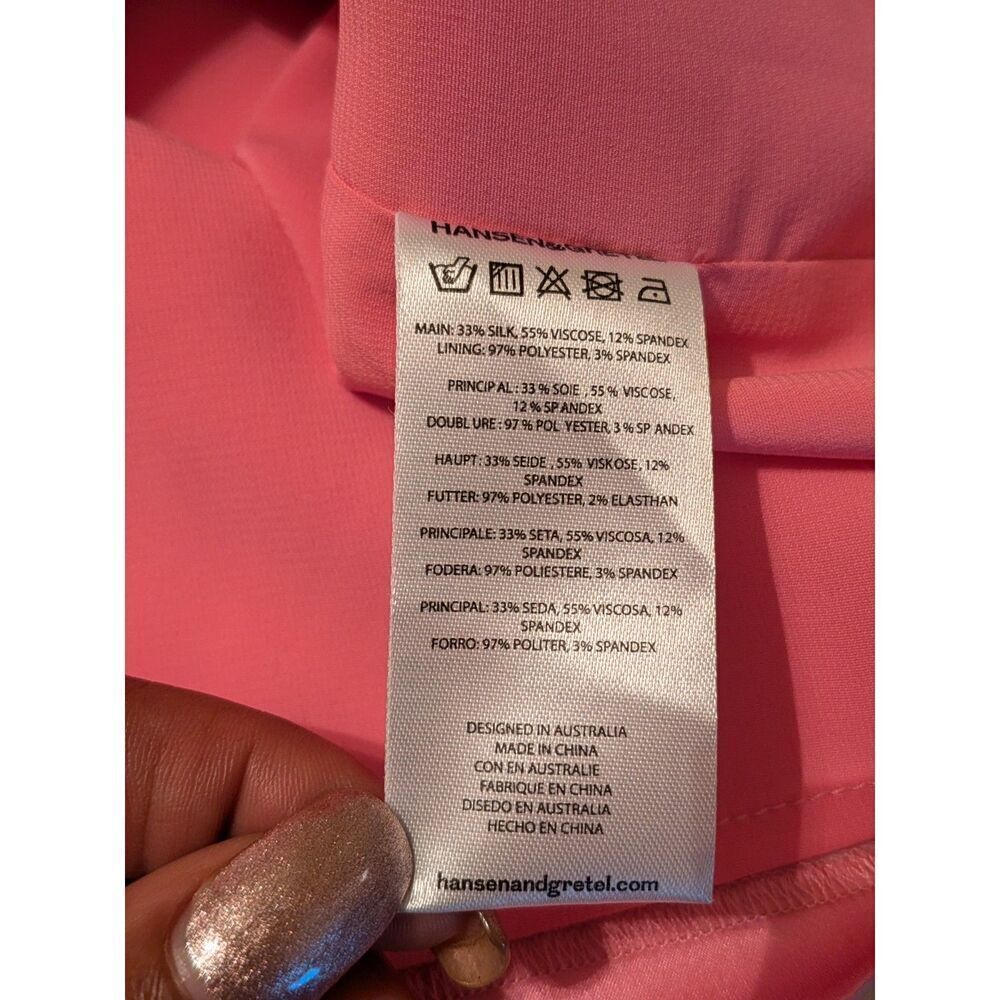 New! Hansen & Gretel Pink Satin Silk Tamara Mini Skirt, XS - Picture 8 of 9